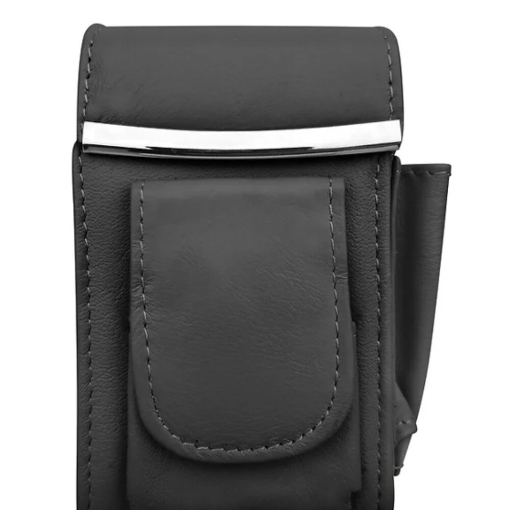 NWT Roma Leather Cigarette Case Holder with Pocket for Lighter 92811BK